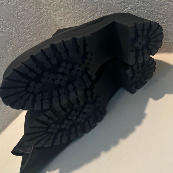 Madden Girl Women's Size 10 Tall Platform Boots Black Leather Chunky Knee High - Picture 9 of 15